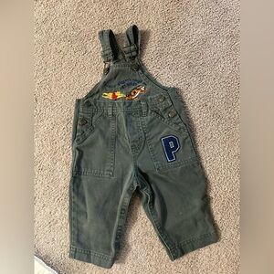 Vintage Disney Kids Olive Overalls with Tigger and Pooh